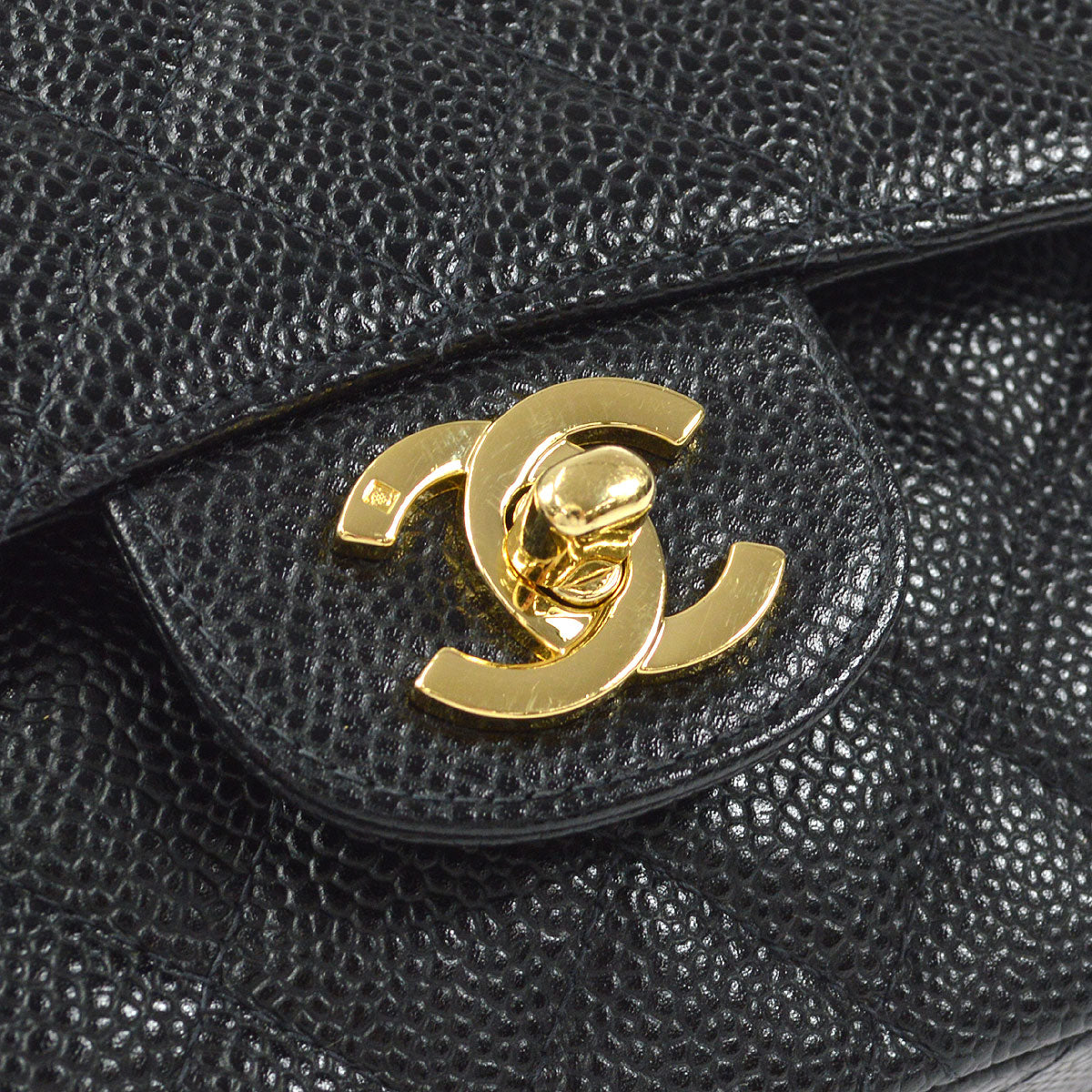 CHANEL Classic Double Flap Medium Shoulder Bag Black Caviar