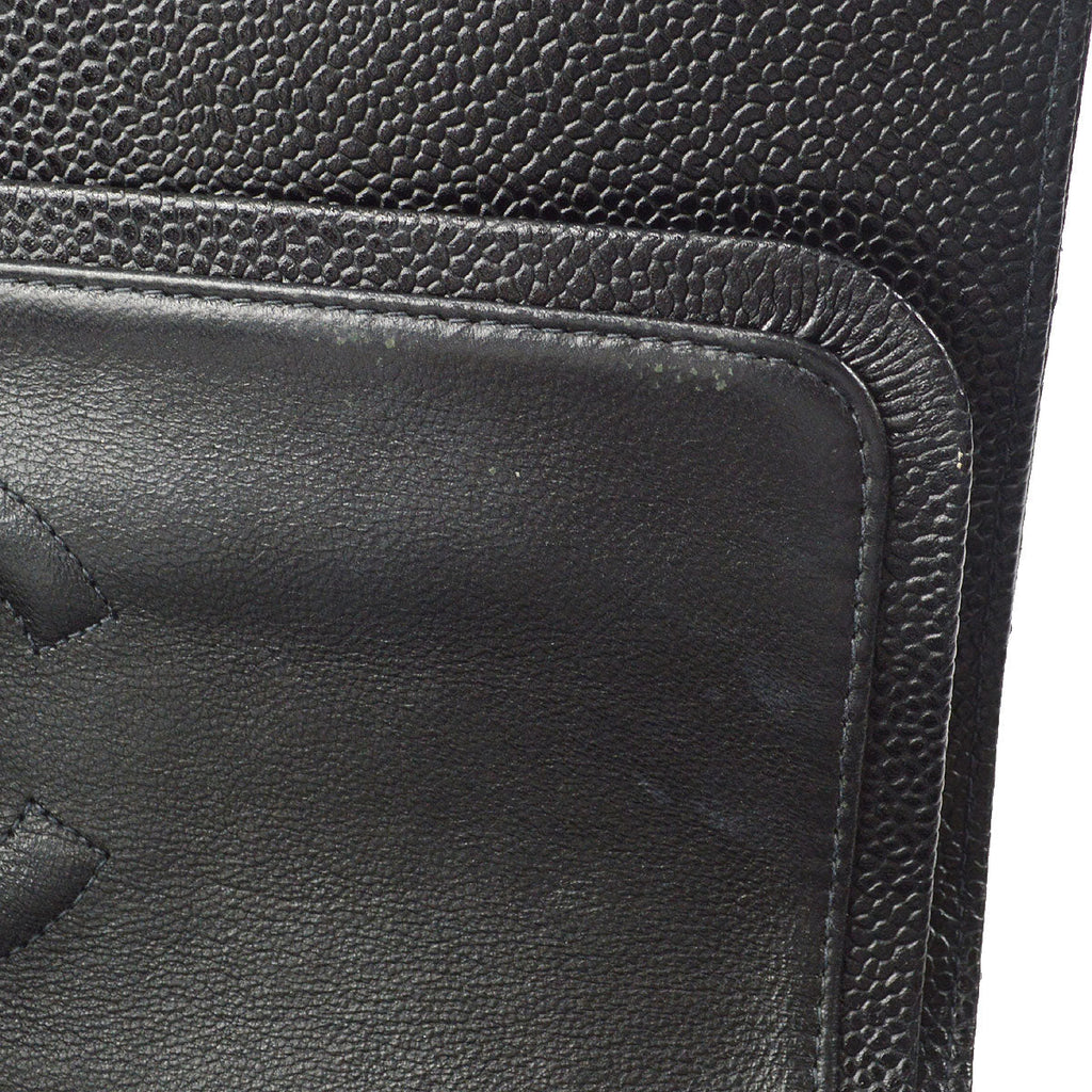 CHANEL Classic Double Flap Medium Shoulder Bag Black Caviar