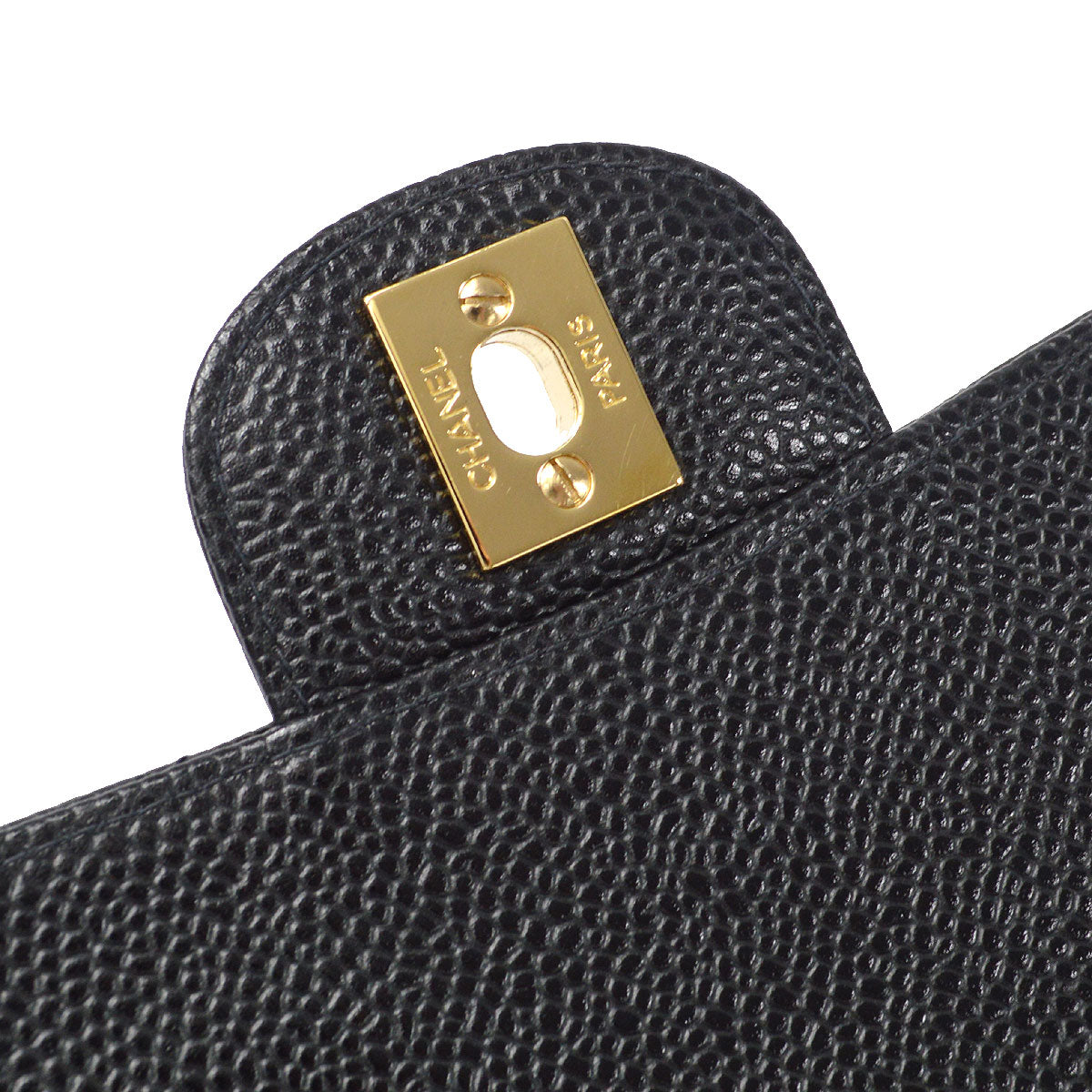 CHANEL Classic Double Flap Medium Shoulder Bag Black Caviar