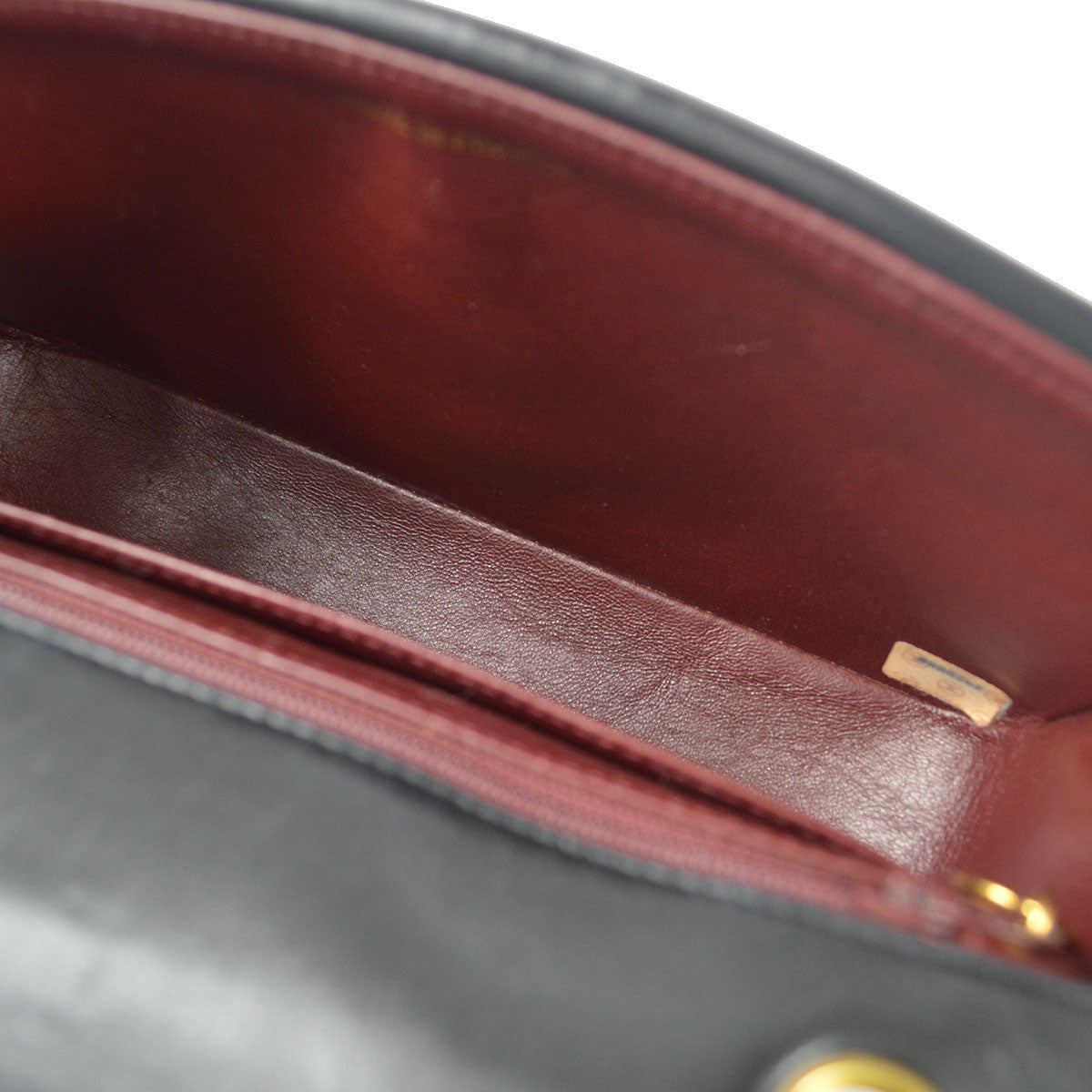 CHANEL Double Chain Shoulder Bag Black Lambskin