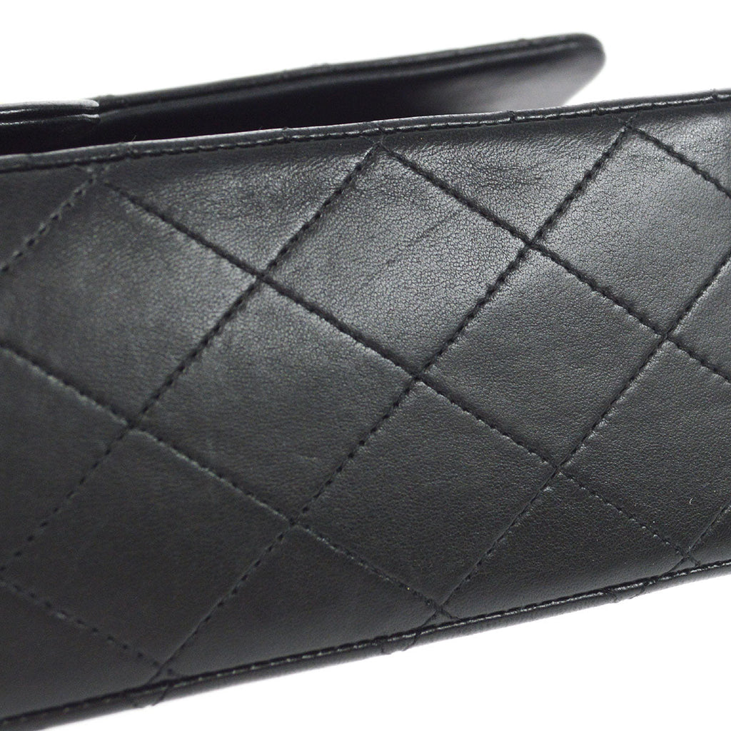CHANEL Classic Double Flap Medium Shoulder Bag Black Lambskin
