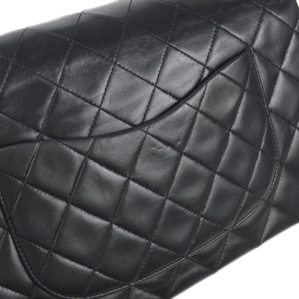 CHANEL Classic Double Flap Medium Shoulder Bag Black Lambskin