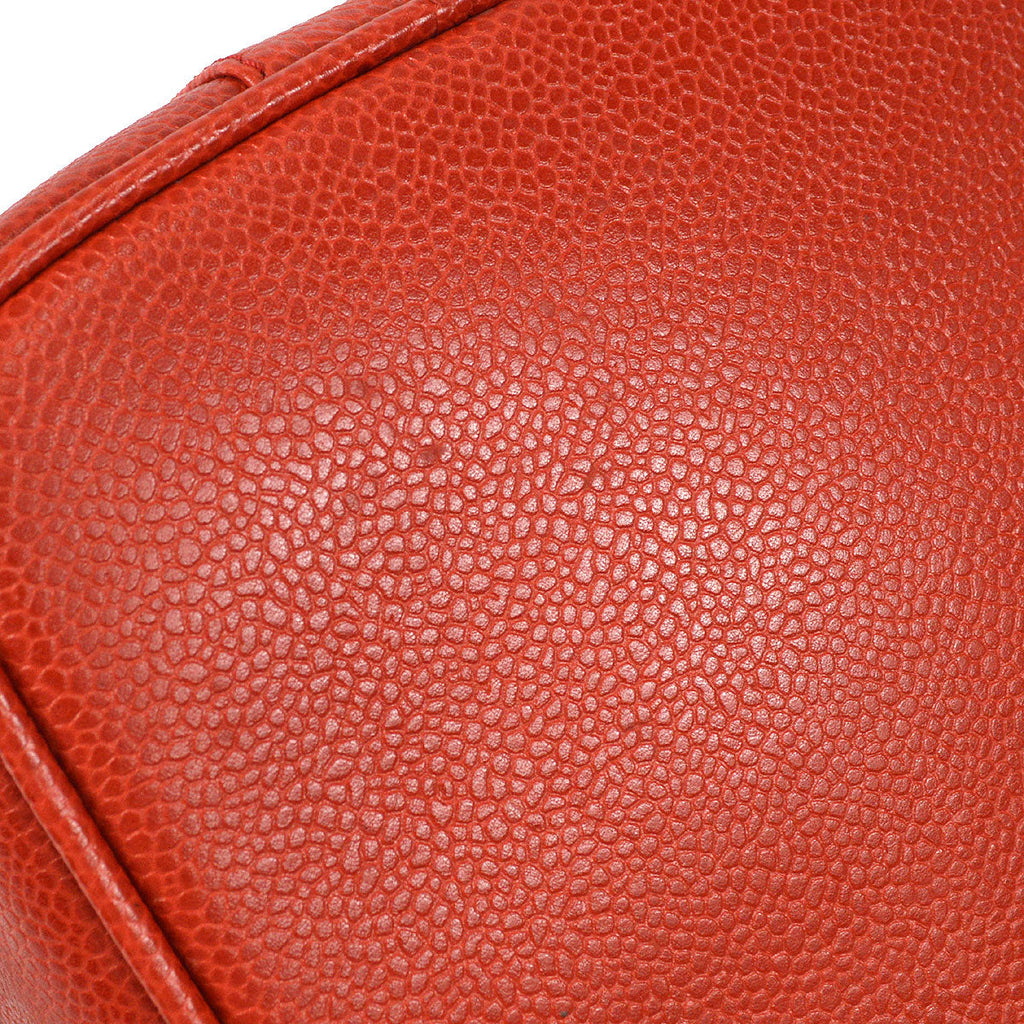 CHANEL Cosmetic Vanity Handbag Red Caviar