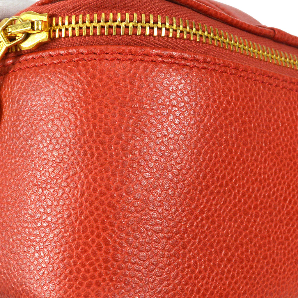 CHANEL Cosmetic Vanity Handbag Red Caviar