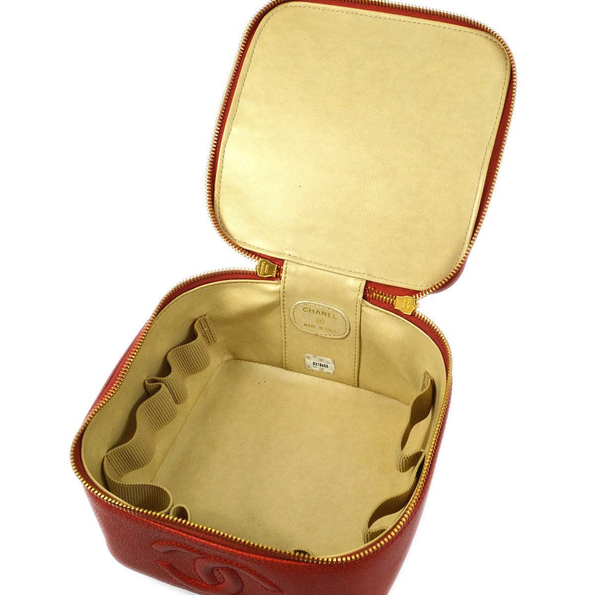 CHANEL Cosmetic Vanity Handbag Red Caviar