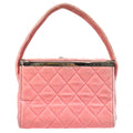 CHANEL 1996-1997 Vanity Handbag Velvet Pink