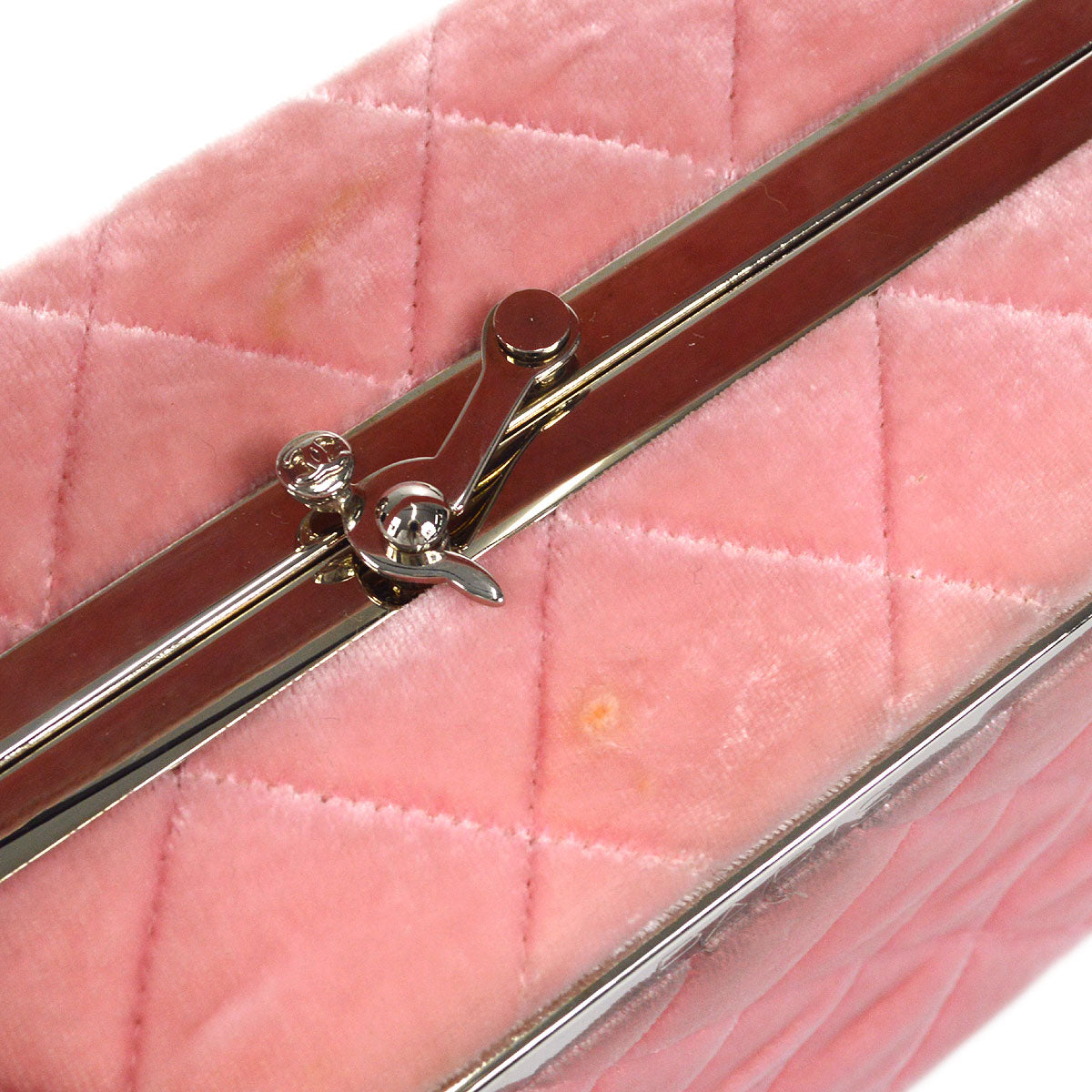 CHANEL 1996-1997 Vanity Handbag Velvet Pink
