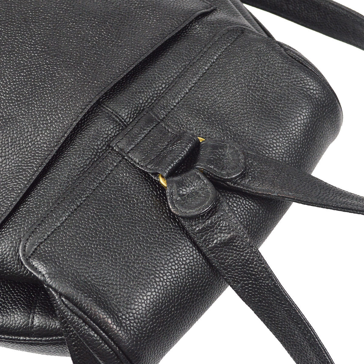CHANEL Triple CC Chain Backpack Bag Black Caviar