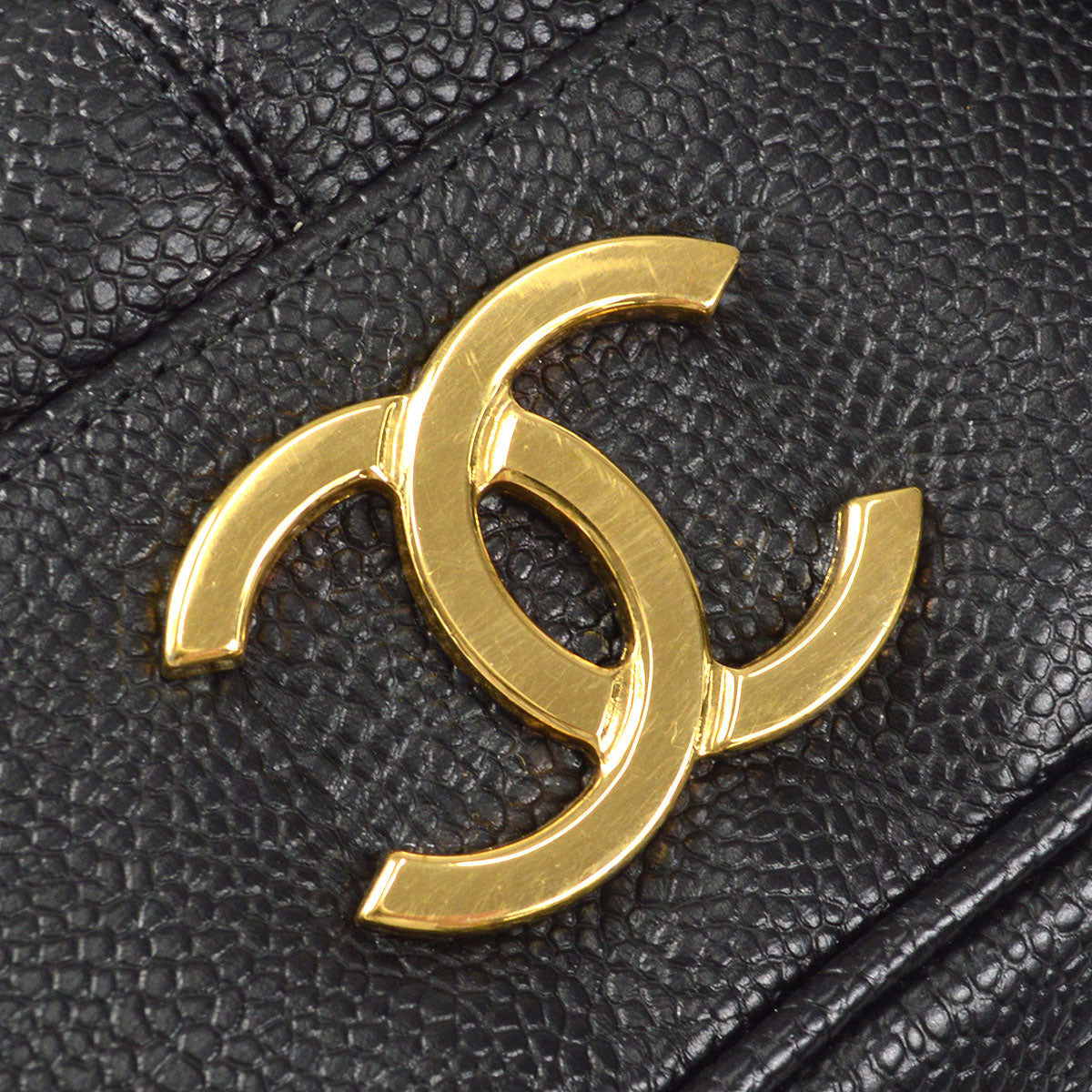 CHANEL Triple CC Chain Backpack Bag Black Caviar