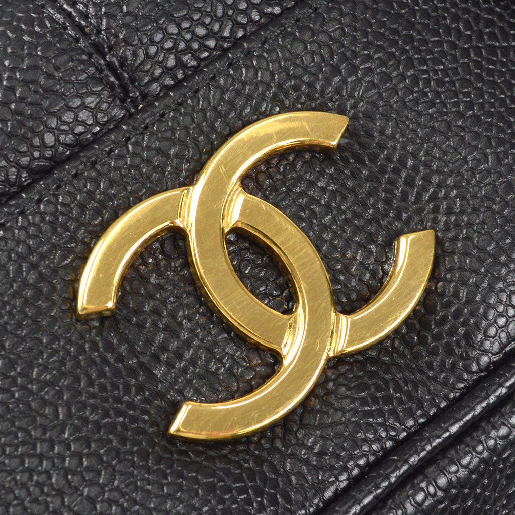 CHANEL Triple CC Chain Backpack Bag Black Caviar