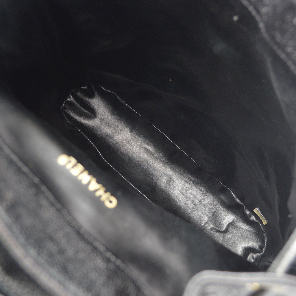 CHANEL Triple CC Chain Backpack Bag Black Caviar