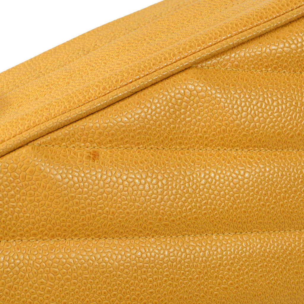CHANEL 1994-1996 Diagonal Pocket Camera Bag Jumbo Beige Caviar