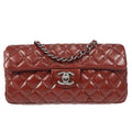 CHANEL East West Shoulder Bag Brown Lambskin