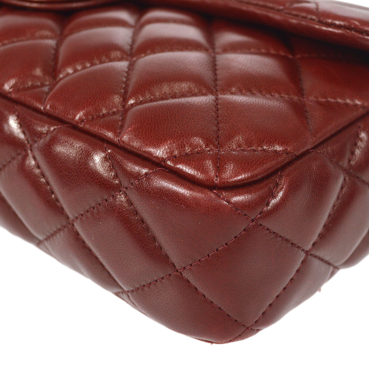 CHANEL East West Shoulder Bag Brown Lambskin