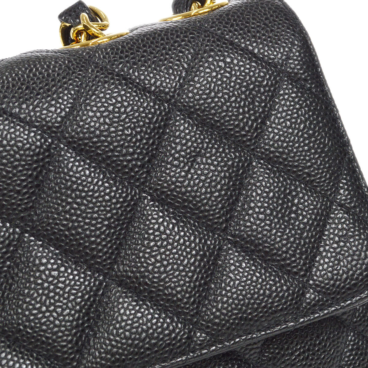 CHANEL Classic Flap Jumbo Double Chain Shoulder Bag Black Caviar