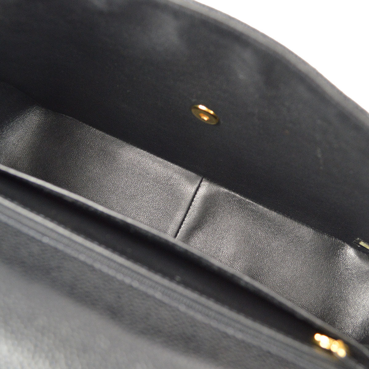 CHANEL Classic Flap Jumbo Double Chain Shoulder Bag Black Caviar