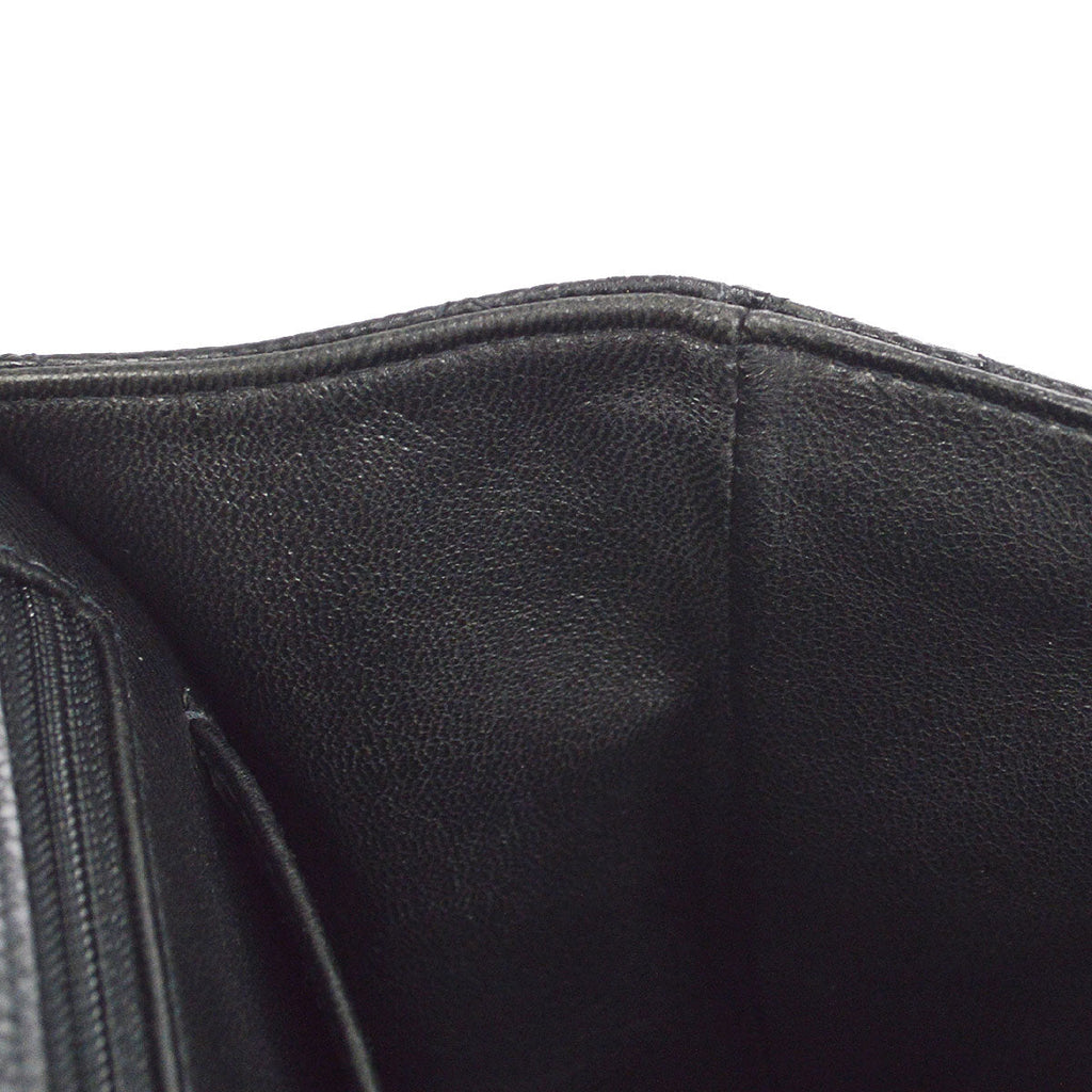 CHANEL Classic Flap Jumbo Double Chain Shoulder Bag Black Caviar