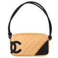 CHANEL Cambon Ligne Handbag Beige Calfskin