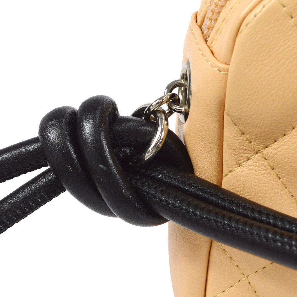 CHANEL Cambon Ligne Handbag Beige Calfskin