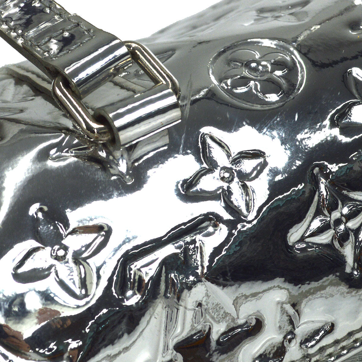 LOUIS VUITTON PAPILLON HANDBAG MONOGRAM MIROIR ARGENT M95269
