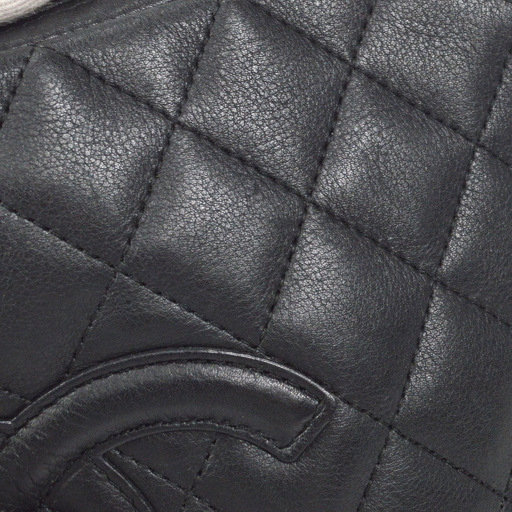 CHANEL Cambon Ligne Shoulder Bag Black Calfskin