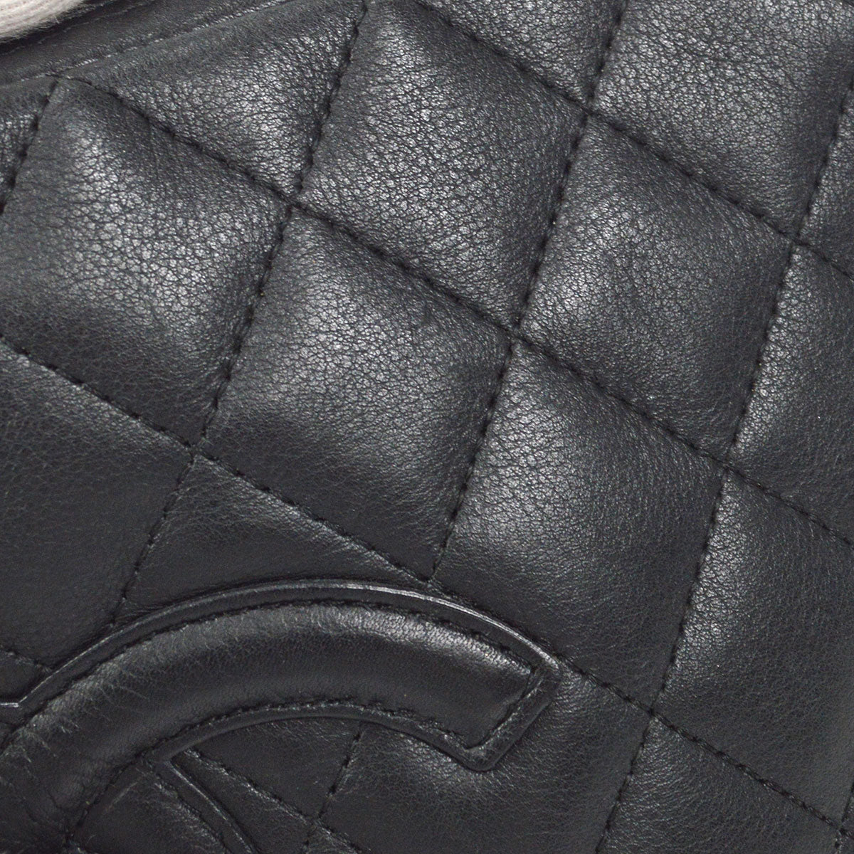 CHANEL Cambon Ligne Shoulder Bag Black Calfskin