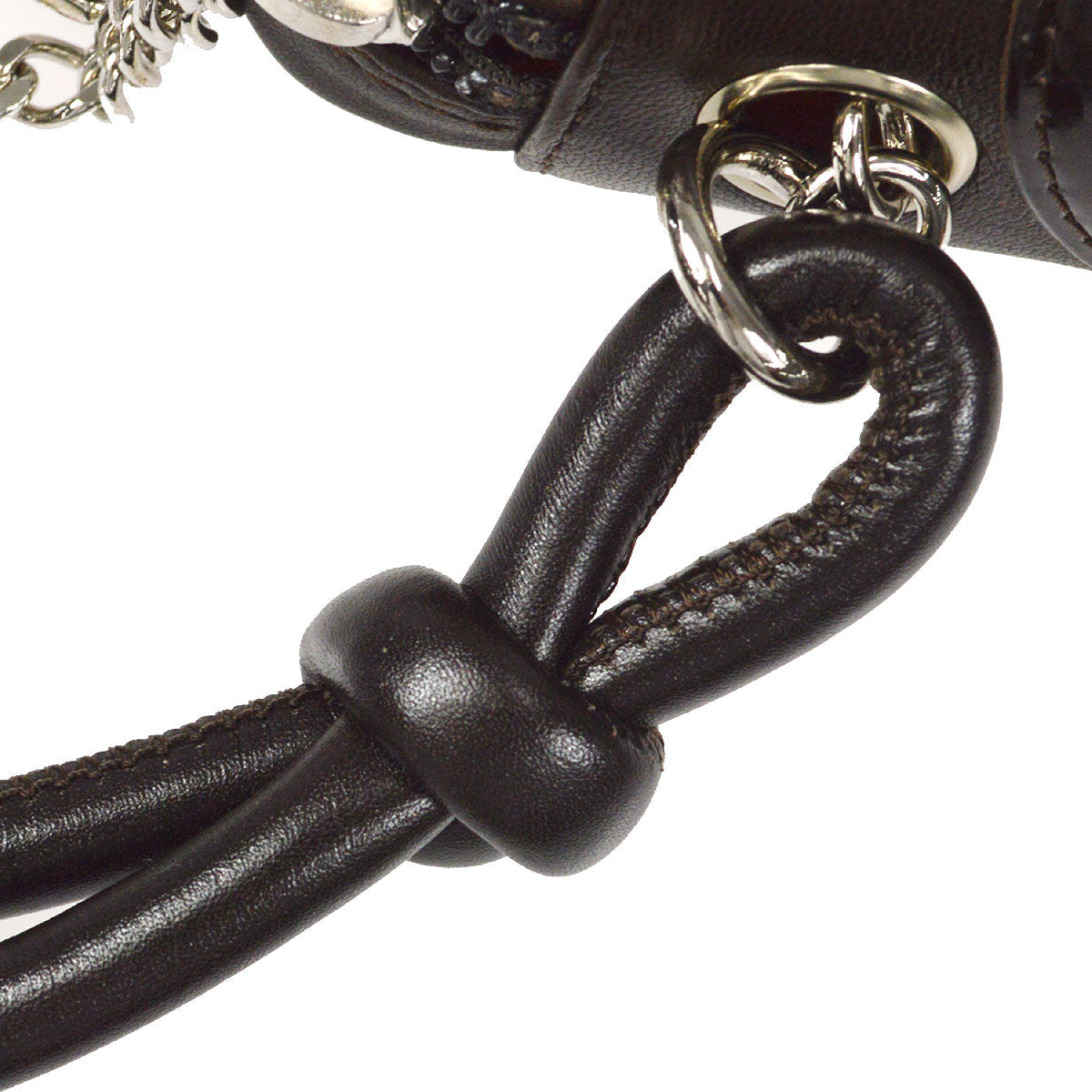 CHANEL Cambon Ligne Handbag Brown Calfskin