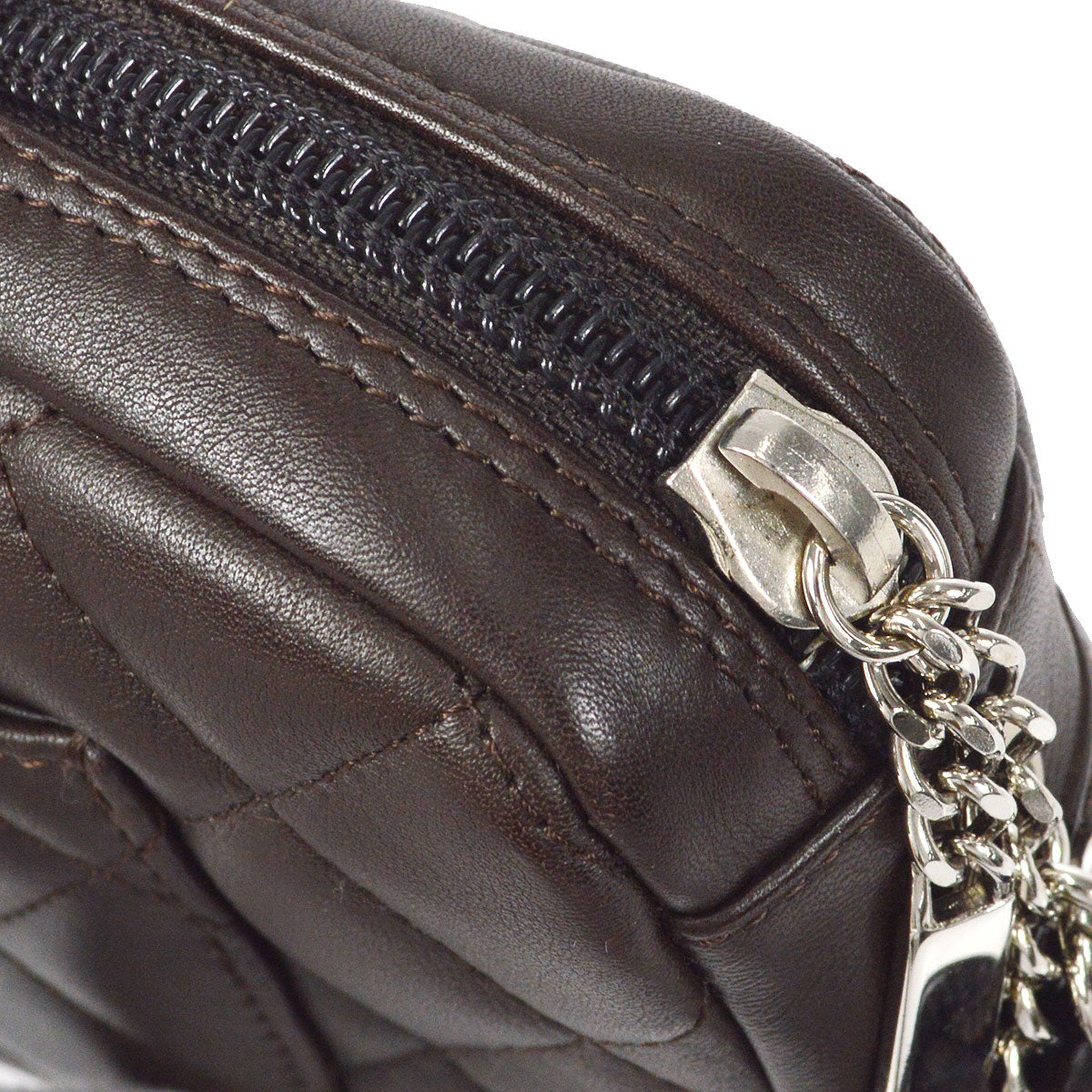 CHANEL Cambon Ligne Handbag Brown Calfskin