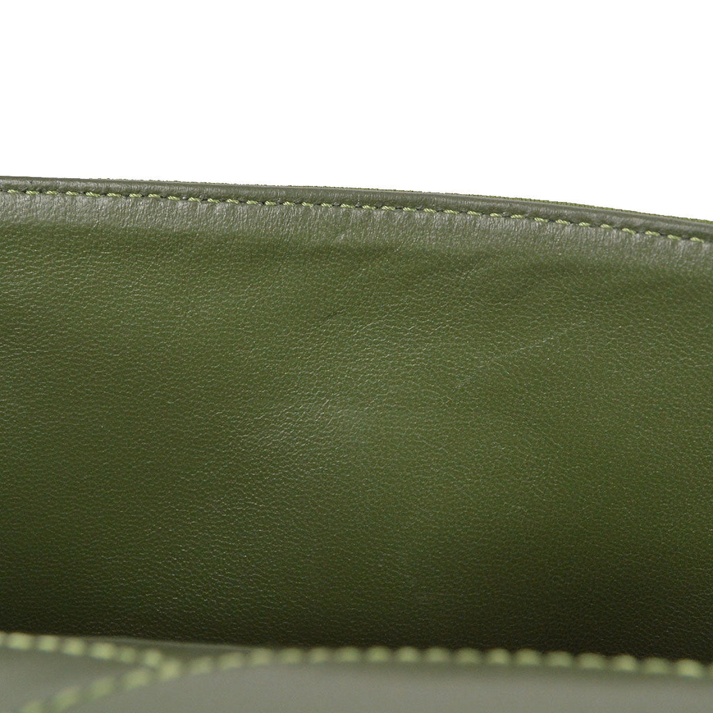 CHANEL 2.55 Line Double Flap Shoulder Bag Green Cotton
