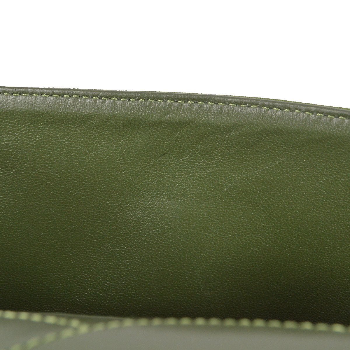 CHANEL 2.55 Line Double Flap Shoulder Bag Green Cotton