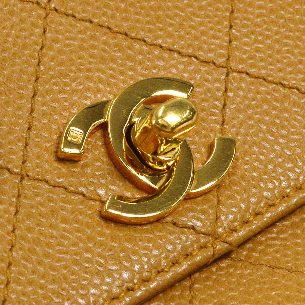 CHANEL Handbag Beige Caviar