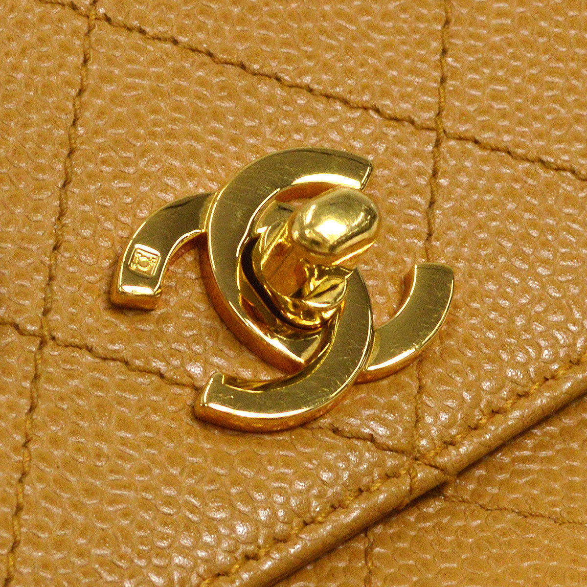 CHANEL Handbag Beige Caviar