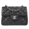 CHANEL Classic Flap Mini Square Chain Shoulder Bag Black Caviar