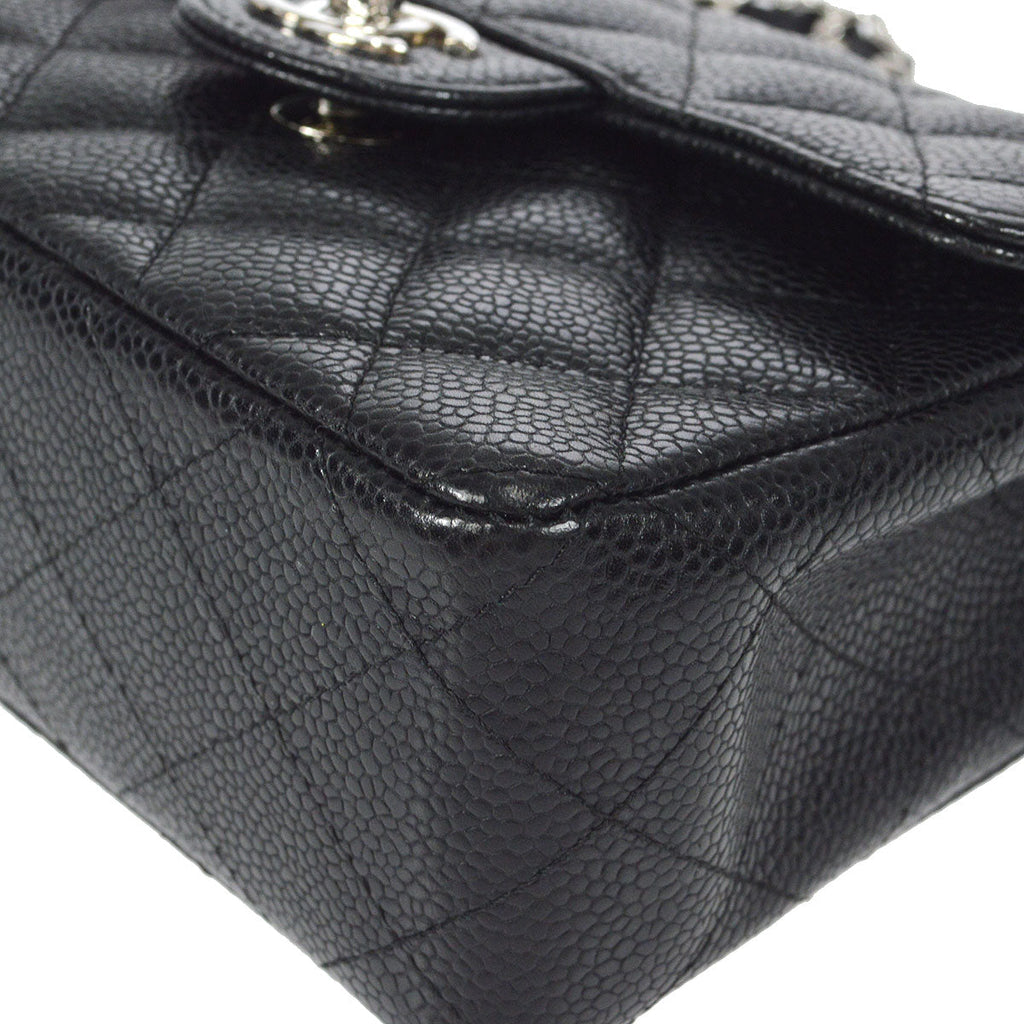CHANEL Classic Flap Mini Square Chain Shoulder Bag Black Caviar