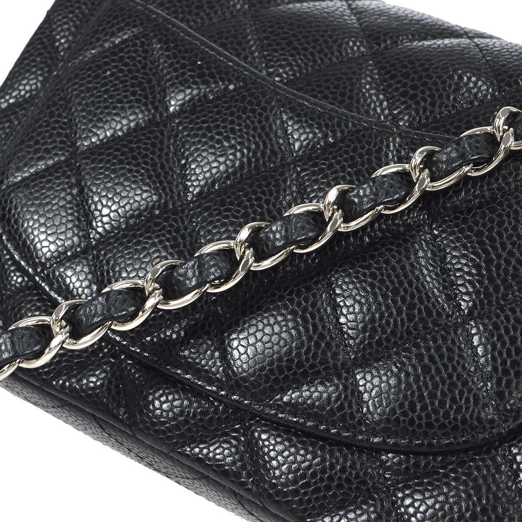 CHANEL Classic Flap Mini Square Chain Shoulder Bag Black Caviar