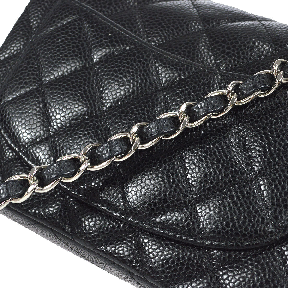 CHANEL Classic Flap Mini Square Chain Shoulder Bag Black Caviar