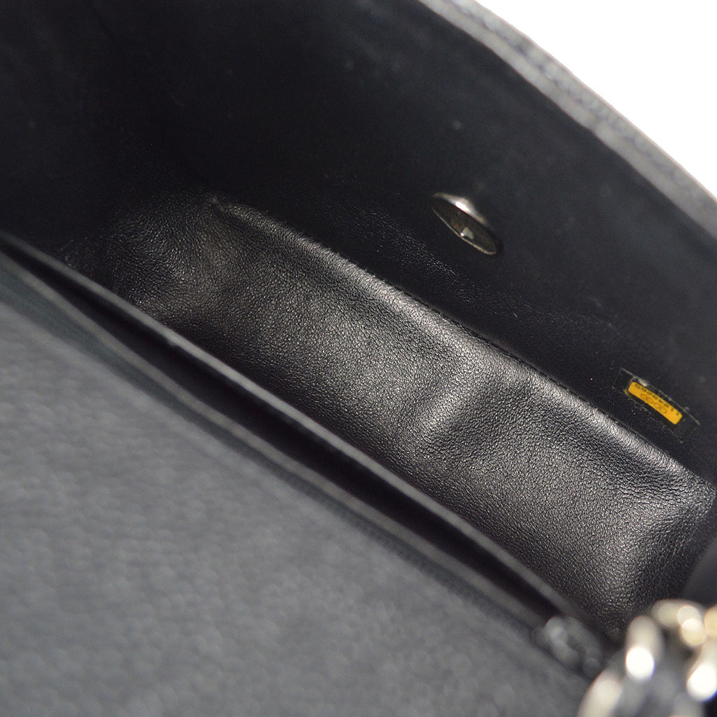 CHANEL Classic Flap Mini Square Chain Shoulder Bag Black Caviar