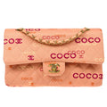 CHANEL COCO Classic Double Flap Medium Shoulder Bag Pink