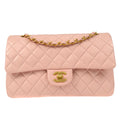 CHANEL Classic Double Flap Medium Shoulder Bag Pink Lambskin