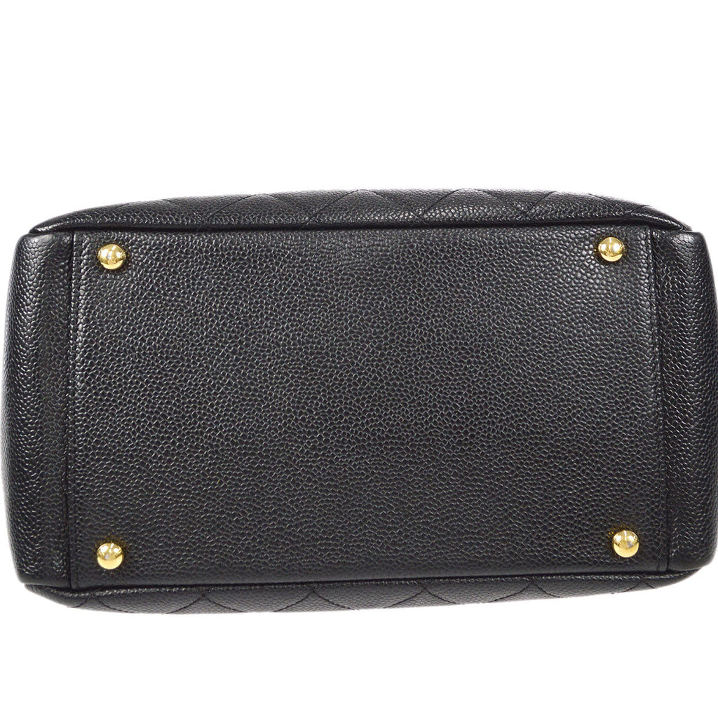 CHANEL Petite Timeless Tote PTT Chain Handbag Black Caviar