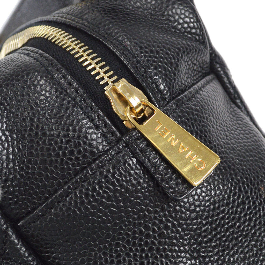 CHANEL Petite Timeless Tote PTT Chain Handbag Black Caviar