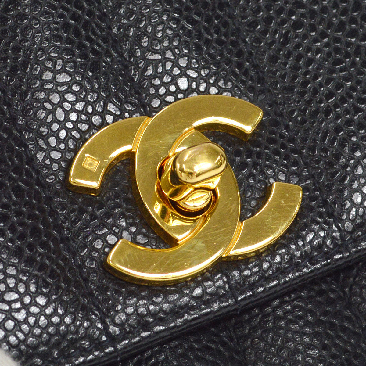 CHANEL Mademoiselle Double Chain Shoulder Bag Black Caviar