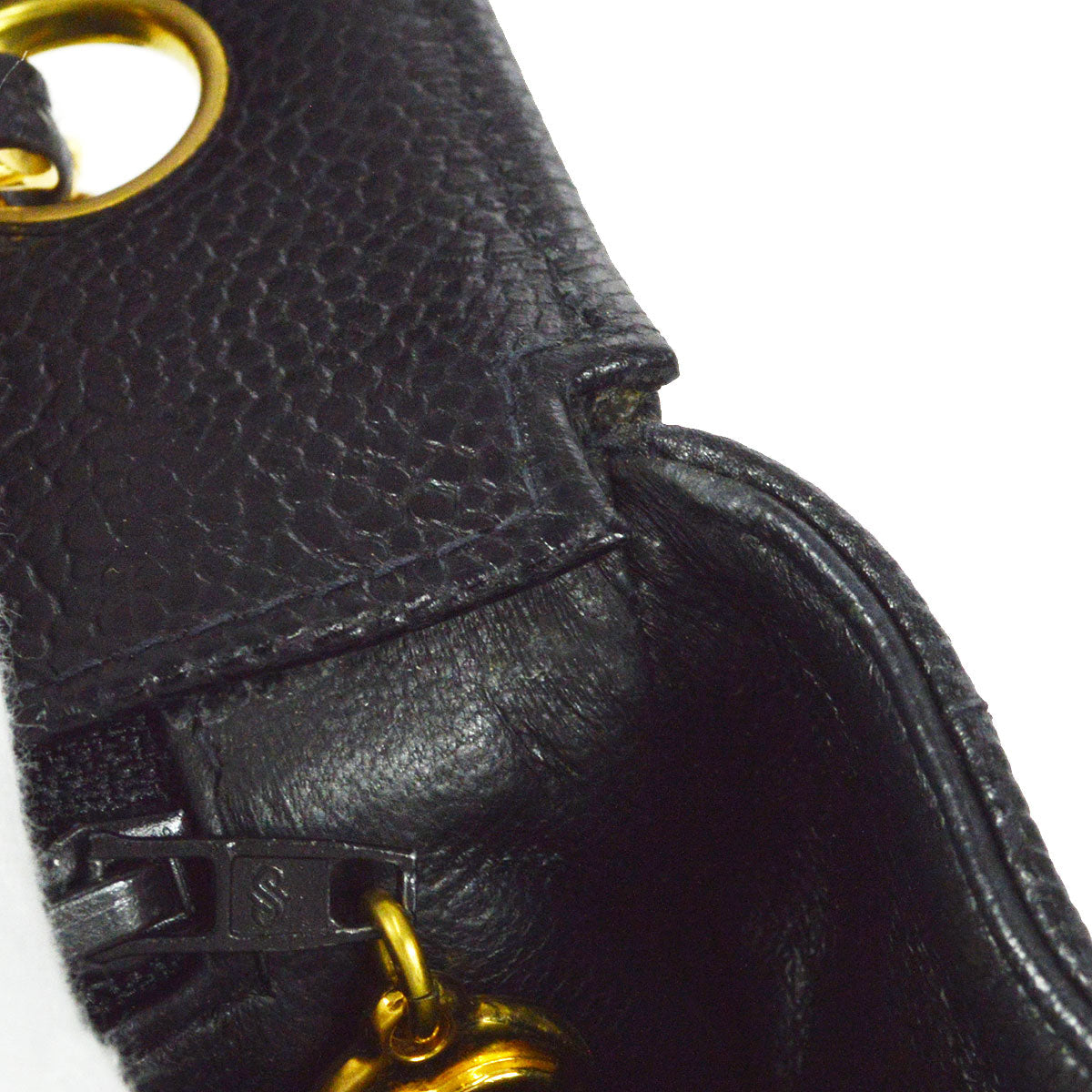 CHANEL Mademoiselle Double Chain Shoulder Bag Black Caviar