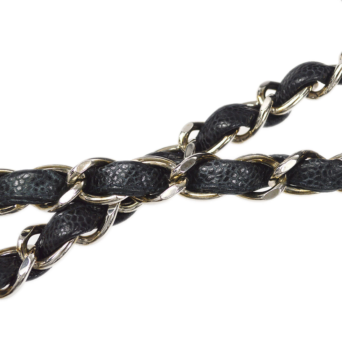 CHANEL Classic Flap Jumbo Double Chain Shoulder Bag Black Caviar