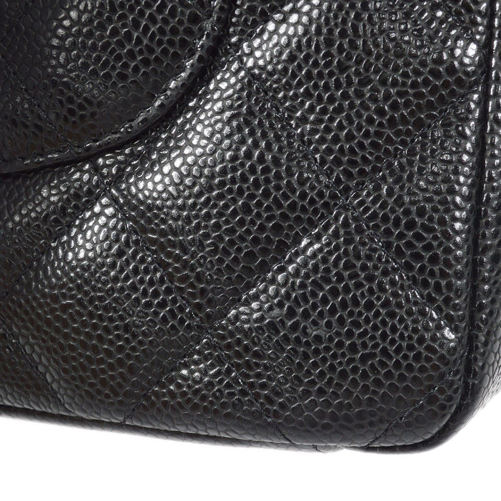 CHANEL Petite Shopping Tote PST Chain Hand Tote Bag Black Caviar