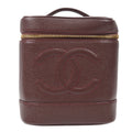CHANEL Cosmetic Vanity Handbag Brown Caviar
