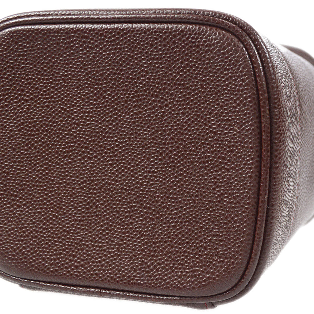 CHANEL Cosmetic Vanity Handbag Brown Caviar