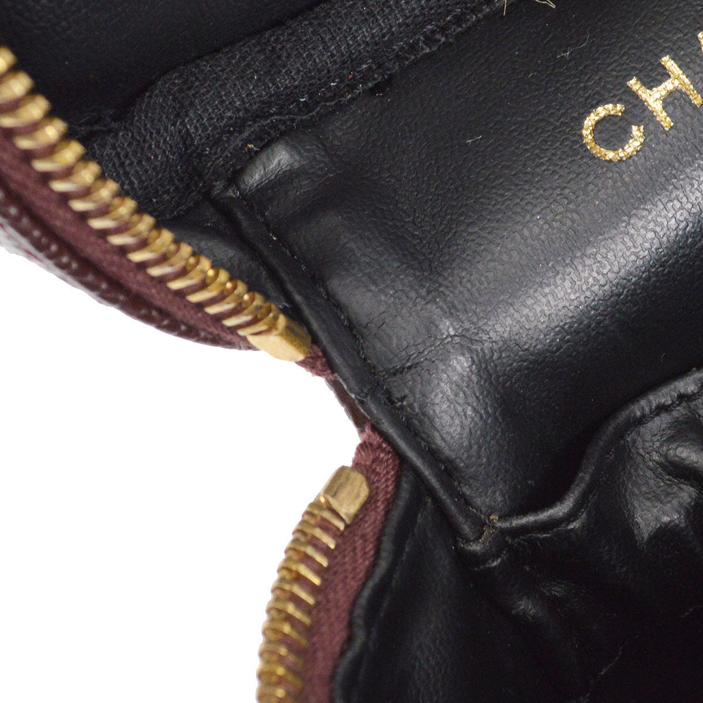 CHANEL Cosmetic Vanity Handbag Brown Caviar
