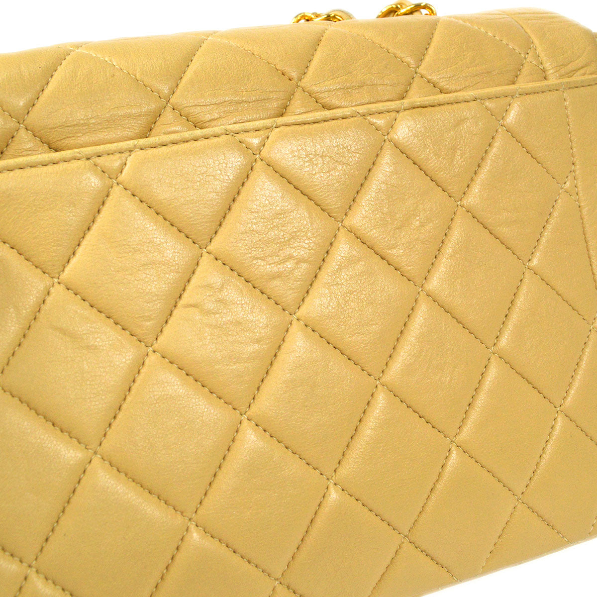 CHANEL Classic Single Flap Small Shoulder Bag Beige Lambskin