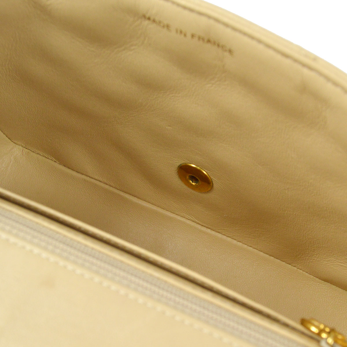 CHANEL Classic Single Flap Small Shoulder Bag Beige Lambskin